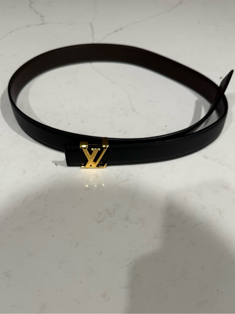 Small LV belt with gold buckle